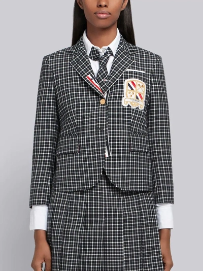 Shop Thom Browne Windowpane School Uniform Sport Coat In Blue