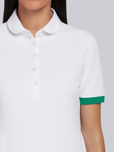 Shop Thom Browne Piqué Collection Polo In White