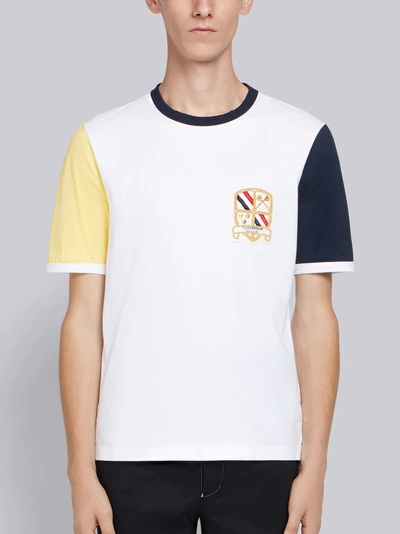 Shop Thom Browne Cotton Jersey Ringer Tee In White