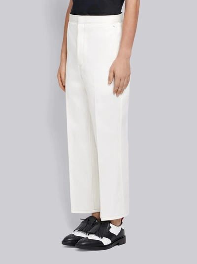 Shop Thom Browne Patch Pocket Straight Leg Chino In White