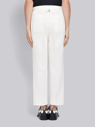 Shop Thom Browne Patch Pocket Straight Leg Chino In White