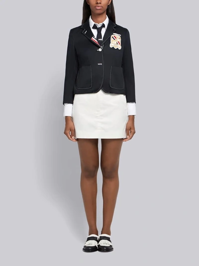 Shop Thom Browne Unlined Cotton Miniskirt In White