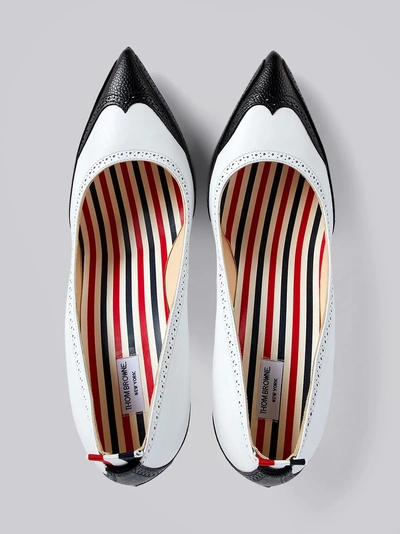 Shop Thom Browne Golf Tee Leather Low Heel In White