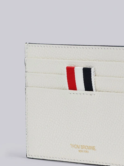 Shop Thom Browne Golf Intarsia Leather Note Cardholder In White