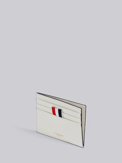 Shop Thom Browne Golf Intarsia Leather Note Cardholder In White