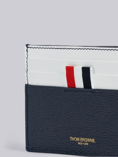 Shop Thom Browne Stained Leather Note Cardholder In Blue