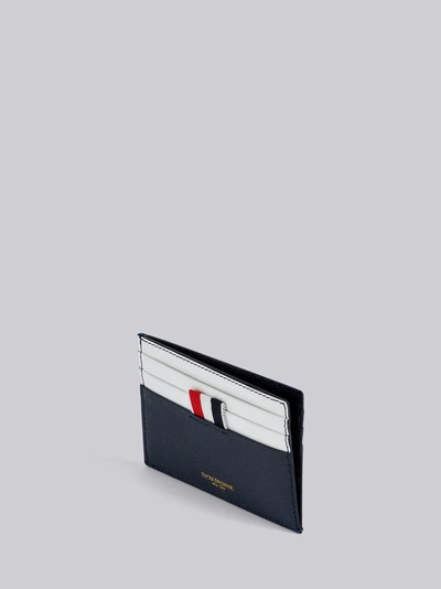 Shop Thom Browne Stained Leather Note Cardholder In Blue