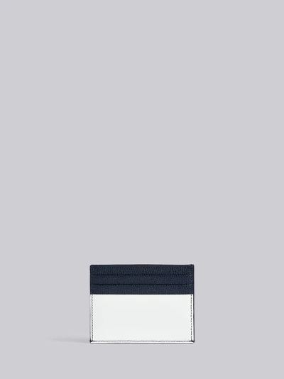 Shop Thom Browne Stained Leather Note Cardholder In Blue