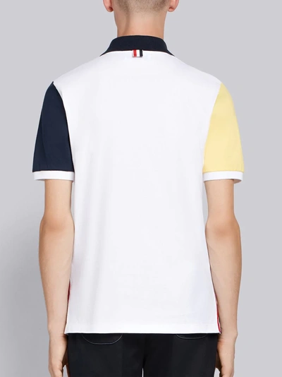 Shop Thom Browne Cotton Jersey Pocket Polo In White