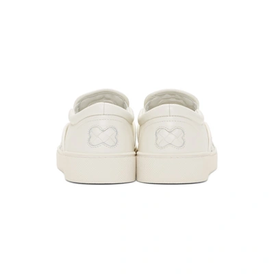 Shop Bottega Veneta White Intrecciato Dodger Slip-on Sneakers In 9000 White