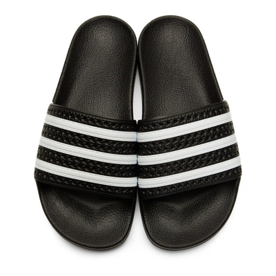 Shop Adidas Originals Black & White Adilette Sandals