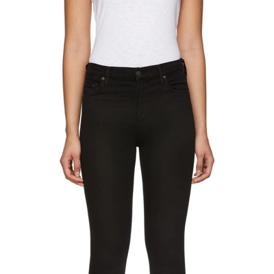 Shop Citizens Of Humanity Black Rocket Crop High-rise Skinny Jeans In All Black