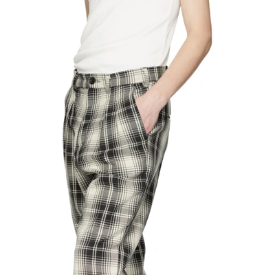 Shop Billy Black And Off-white Plaid Double Pleated Trousers In B/w Plaid