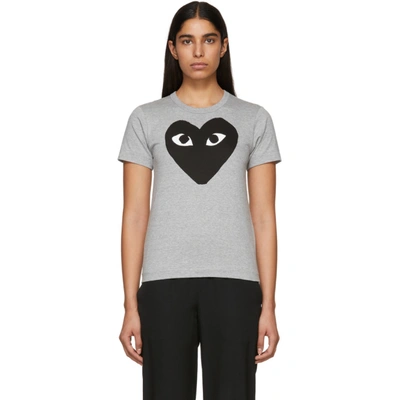 Shop Comme Des Garçons Play Comme Des Garcons Play Grey Big Heart T-shirt