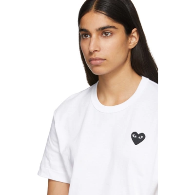 Shop Comme Des Garçons Play Comme Des Garcons Play White And Black Mens Fit Heart Patch T-shirt