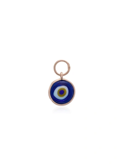 Shop Jacquie Aiche Blue Rose Gold And Ceramic Eye Charm