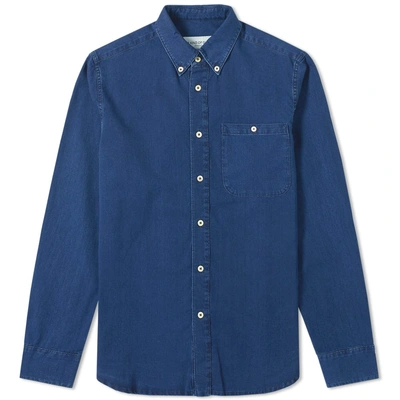 Shop A Kind Of Guise Button Down Denim Shirt In Blue