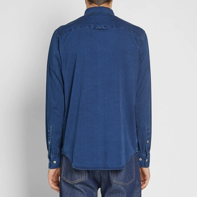 Shop A Kind Of Guise Button Down Denim Shirt In Blue