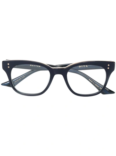 Shop Dita Eyewear Square Frame Glasses In Blue