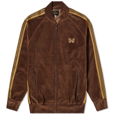 Shop Needles Velour Track Jacket In Brown