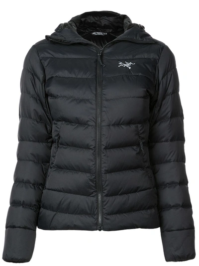 Shop Arc'teryx Quilted Hooded Jacket - Black