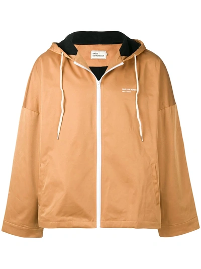 Shop Drôle De Monsieur Lightweight Hooded Jacket - Brown