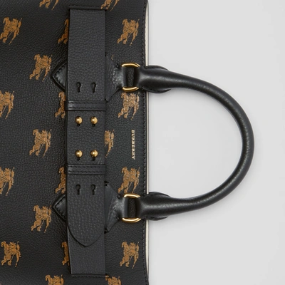 Shop Burberry The Medium Equestrian Knight Leather Belt Bag In Black