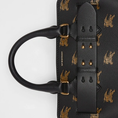 Shop Burberry The Small Equestrian Knight Leather Belt Bag In Black