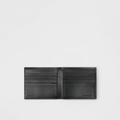 Shop Burberry Link Print Leather International Bifold Wallet In Black