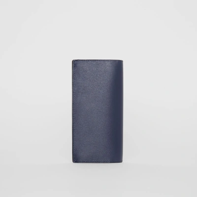 Shop Burberry London Leather Continental Wallet In Navy