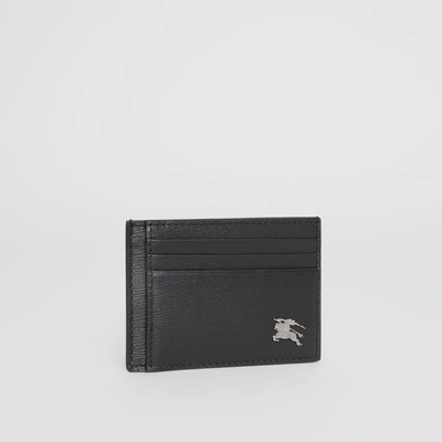 Shop Burberry London Leather Money Clip Card Case In Black