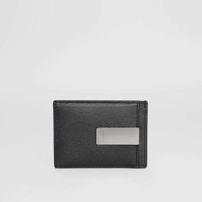 Shop Burberry London Leather Money Clip Card Case In Black