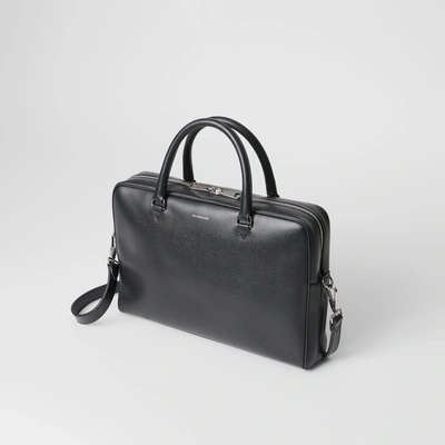 Shop Burberry London Leather Briefcase In Black