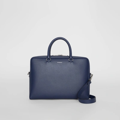Shop Burberry London Leather Briefcase In Navy