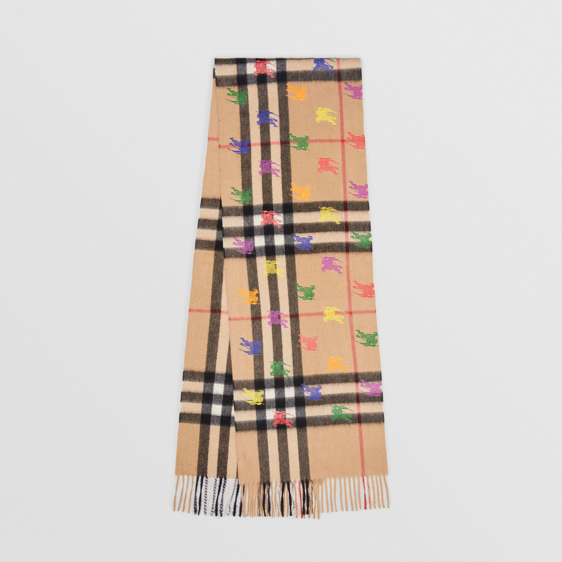 Burberry The Classic Check Cashmere Scarf In Ekd Print In Camel | ModeSens