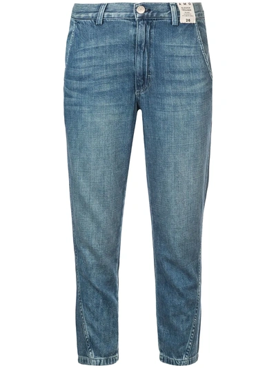 Shop Amo Slouch Cropped Jeans - Blue