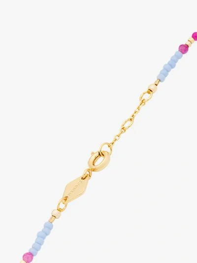 Shop Anni Lu Blue, Pink And Yellow Peppy Gold Plated Bracelet In Browns