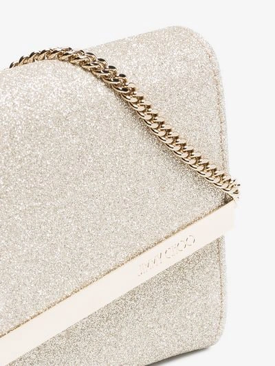 Shop Jimmy Choo Platinum Ice Silver And Gold-tone Emmie Clutch In Metallic