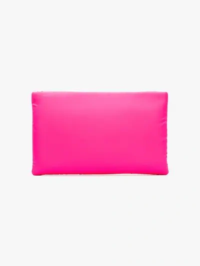 Shop Prada Neon Pink Medium Padded Clutch