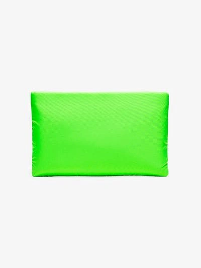 Shop Prada Fluorescent Green Medium Padded Nylon Clutch
