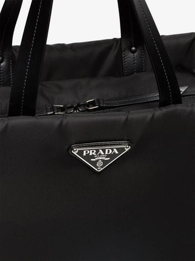 Shop Prada Medium Padded Nylon Tote In Black