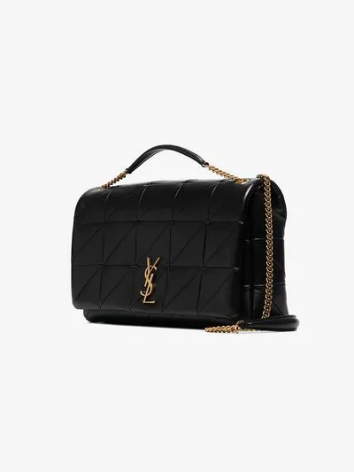 Shop Saint Laurent Black Jamie Patchwork Shoulder Bag