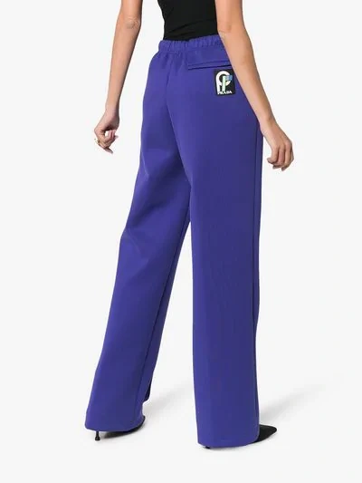 Shop Prada Techno Jersey Trousers In Blue