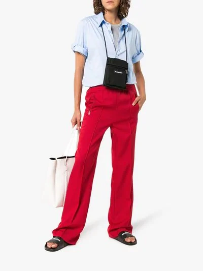 Shop Prada Gabardine Trousers In Red