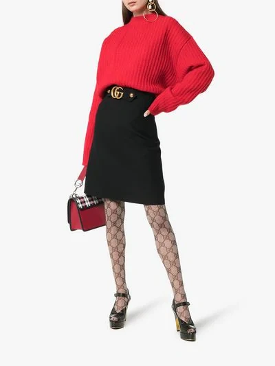 Shop Gucci Knee-length Skirt In Black