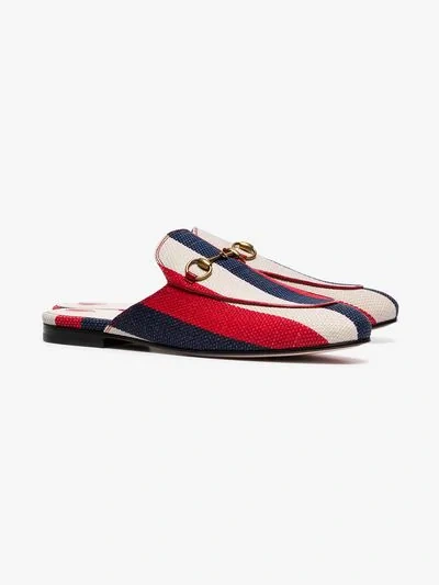 Shop Gucci Princetown Sylvie Canvas Slipper In Multicolour