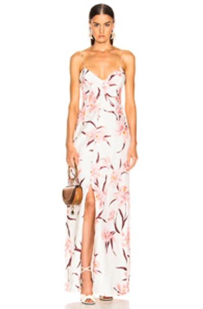 Shop Zimmermann Corsage Slip Dress In Ivory & Peach Orchid