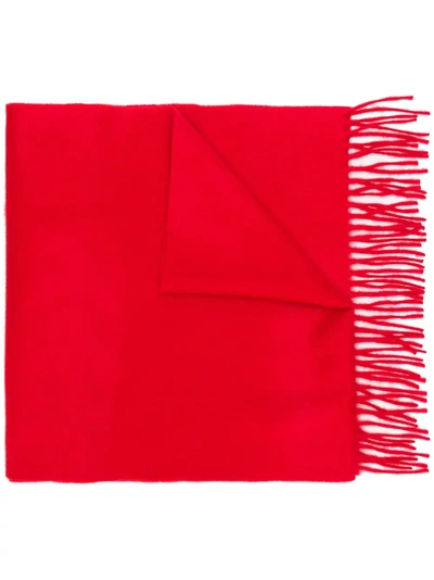 Shop Begg & Co Classic Cashmere Fringed Scarf - Red