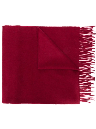 Shop Begg & Co Fringed Edge Scarf - Red