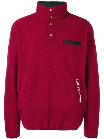 Shop Aimé Leon Dore Winter Buttoned Sweater - Red